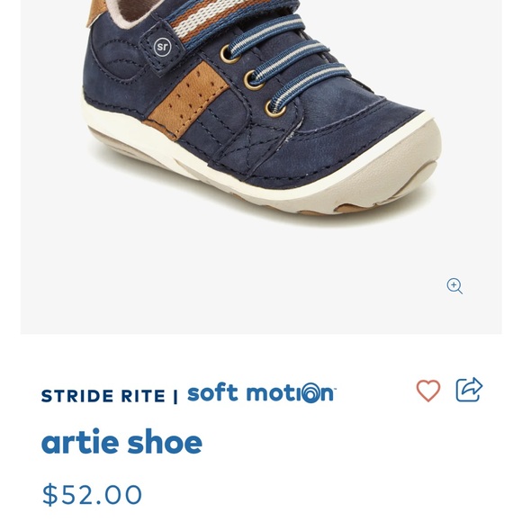 Stride Rite Blue and Brown Sneakers with Elastic Laces and Velcro closure - Picture 8 of 9